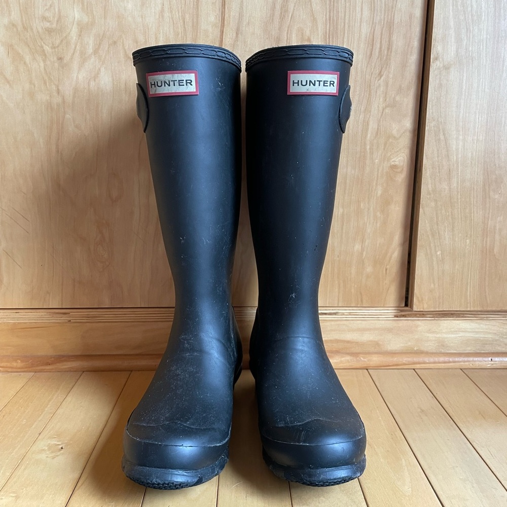 Hunter Matte Black Tall Rubber Boots